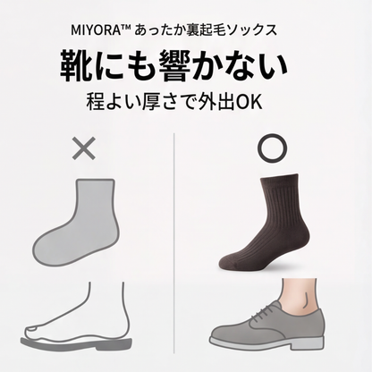 MIYORA™ - あったか裏起毛ソックス（5足セット)