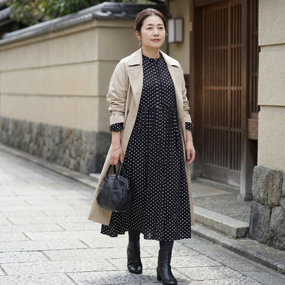 KIRARI™ – 多用途ドット柄マキシワンピース