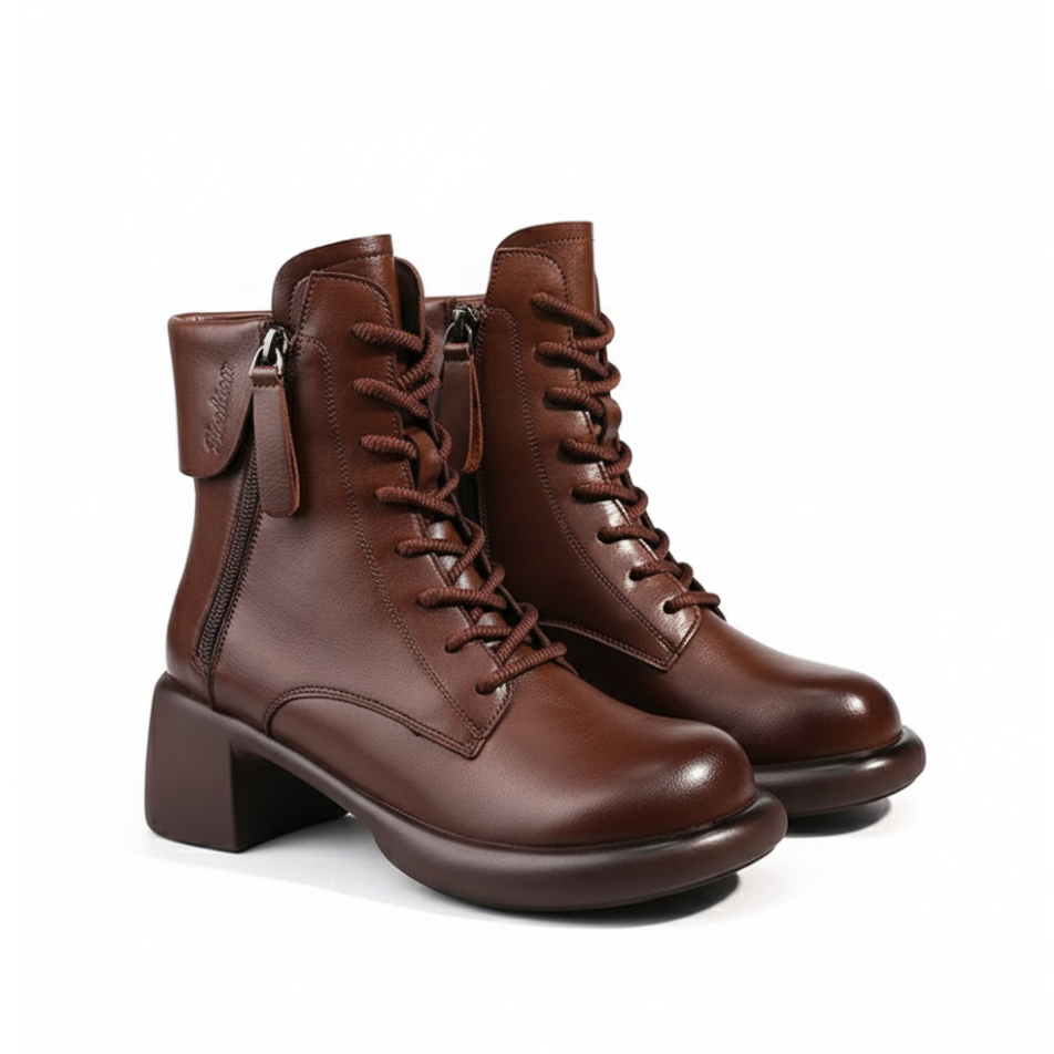 ALTEZZA™ – レトロ調 裏起毛ブーツ 5cm身長アップ