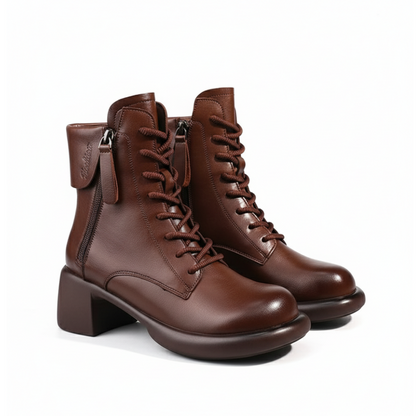 ALTEZZA™ – レトロ調 裏起毛ブーツ 5cm身長アップ