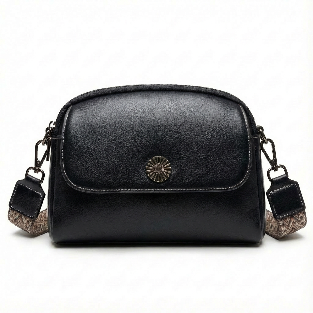 LUNELLE™ – 多機能コンパートメント本革カウハイドレザーショルダーバッグ