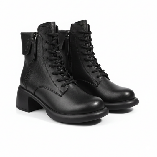 ALTEZZA™ – レトロ調 裏起毛ブーツ 5cm身長アップ