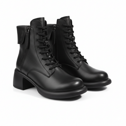 ALTEZZA™ – レトロ調 裏起毛ブーツ 5cm身長アップ