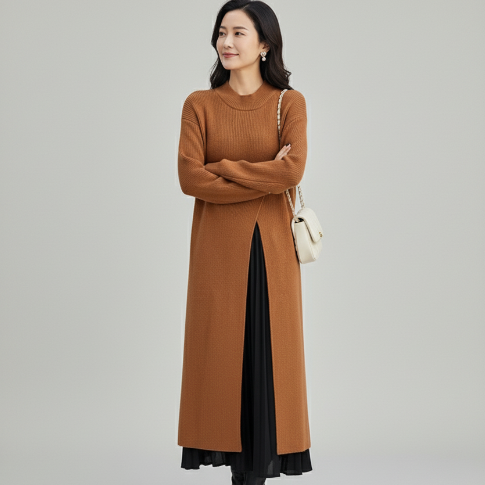 LAYARA™ – アーキテクチュラルスプリットニットドレス