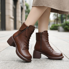 ALTEZZA™ – レトロ調 裏起毛ブーツ 5cm身長アップ