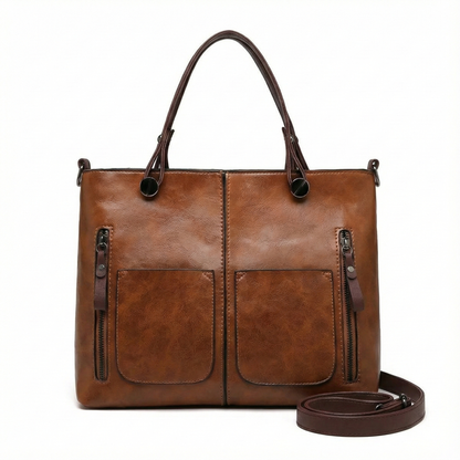 BELLARA™ ヴィンテージ調PUレザーショルダーバッグ