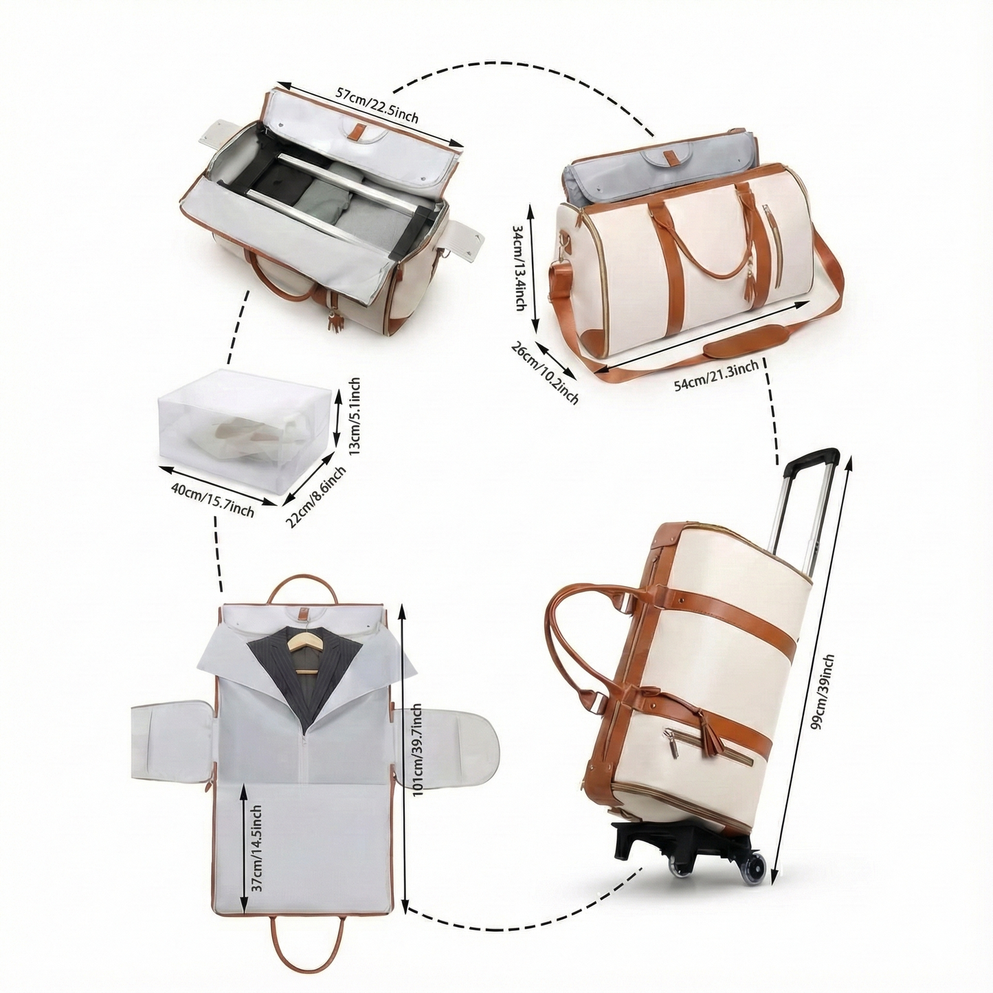 VOYEGA™ – 防水・耐久 片肩掛け 大容量キャリー付きトラベルバッグ