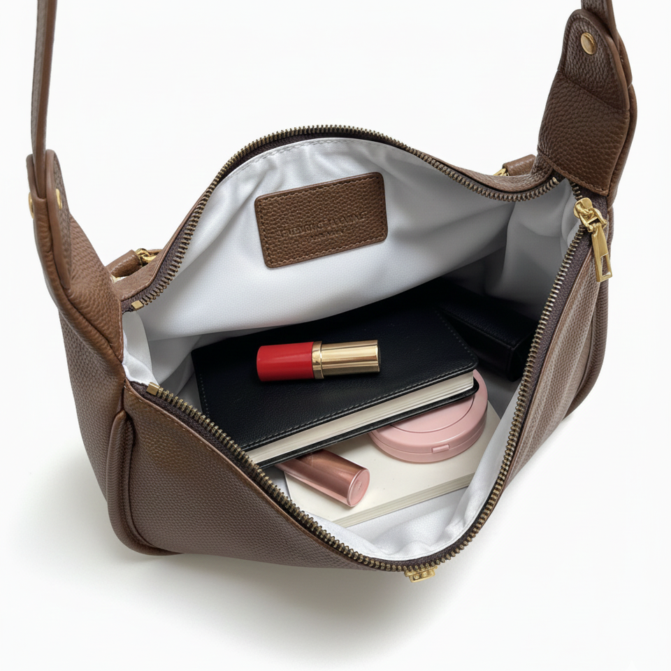 LUNAIRE™ – 大容量PUレザークロワッサンバッグ