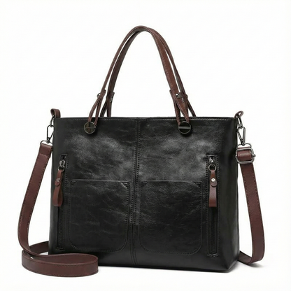 BELLARA™ ヴィンテージ調PUレザーショルダーバッグ