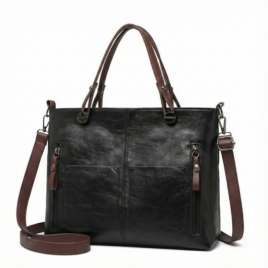 BELLARA™ ヴィンテージ調PUレザーショルダーバッグ