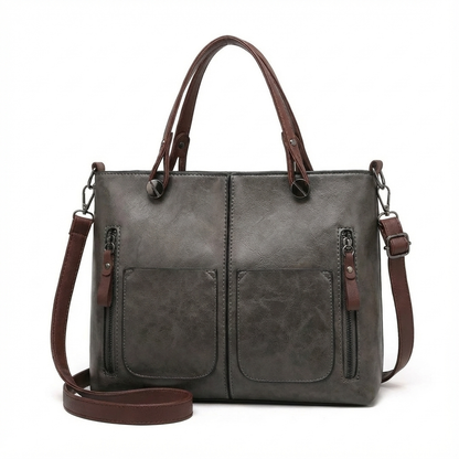 BELLARA™ ヴィンテージ調PUレザーショルダーバッグ