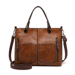 BELLARA™ ヴィンテージ調PUレザーショルダーバッグ