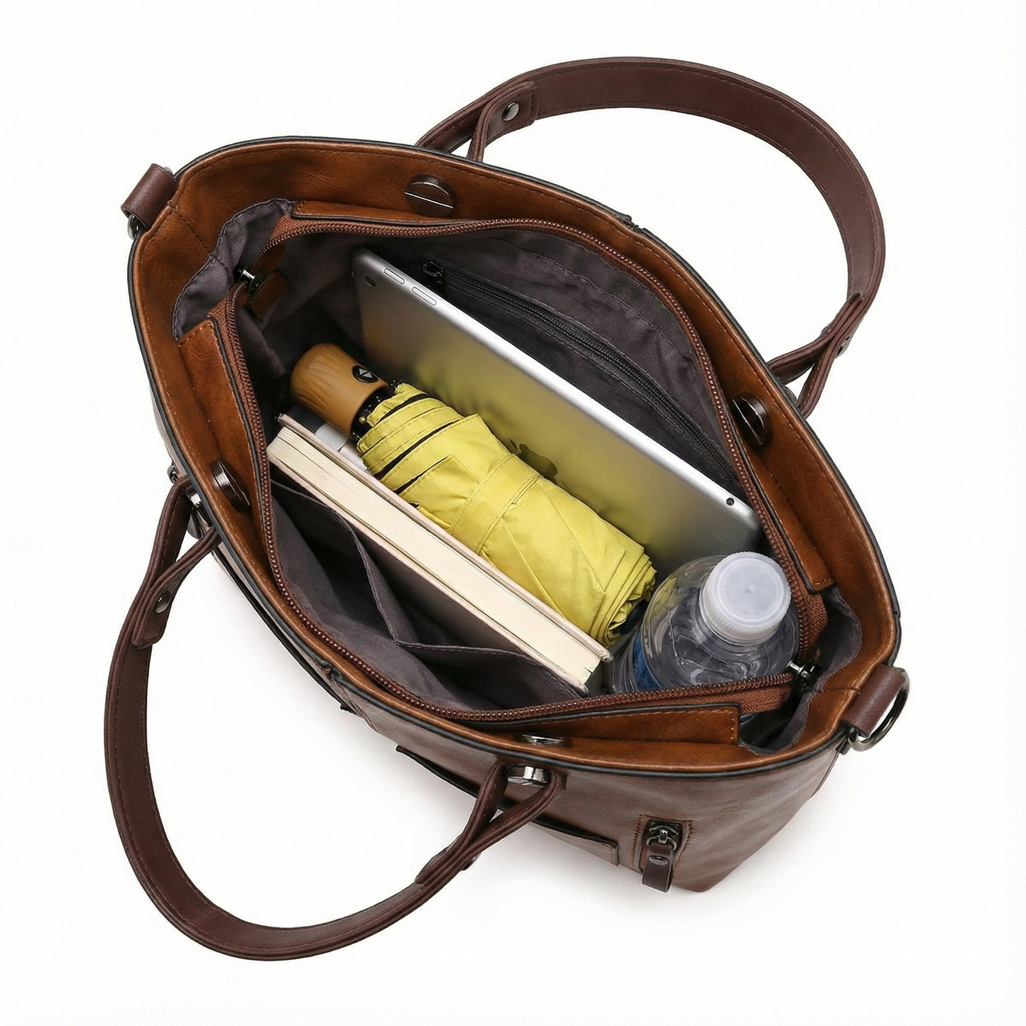 BELLARA™ ヴィンテージ調PUレザーショルダーバッグ