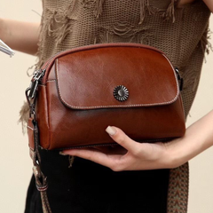 LUNELLE™ – 多機能コンパートメント本革カウハイドレザーショルダーバッグ