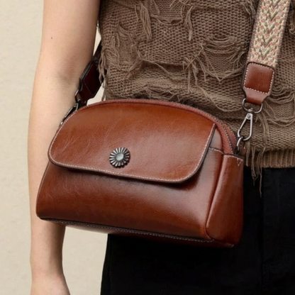 LUNELLE™ – 多機能コンパートメント本革カウハイドレザーショルダーバッグ