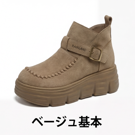 MIYORA™ - 軽量スエード厚底ブーツ（6cmヒールアップ）