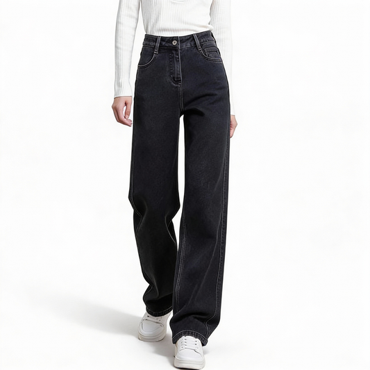 DENORA™ – 裏起毛ストレートデニムパンツ