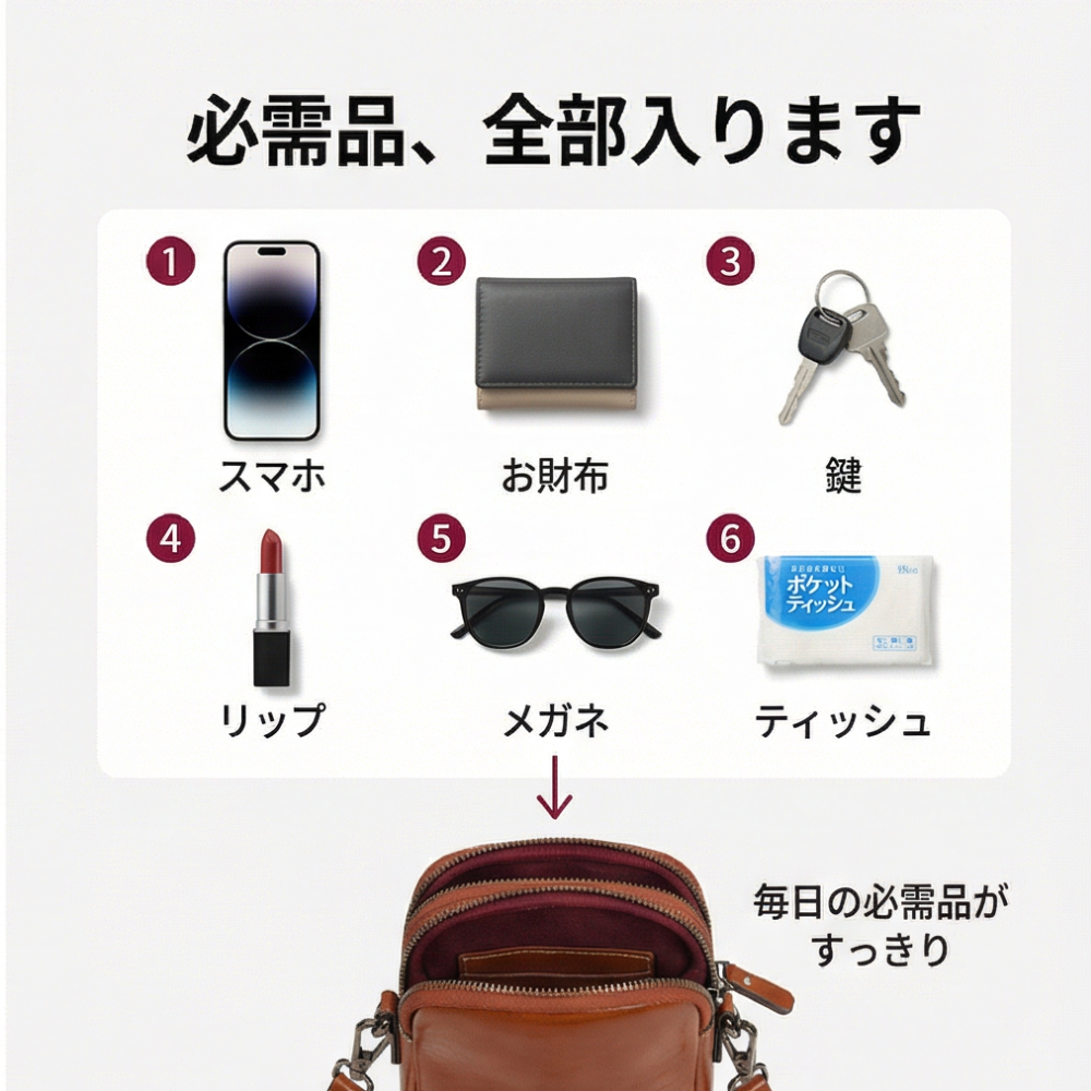 MIYORA™ 本革ミニショルダーバッグ