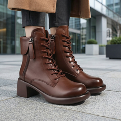 ALTEZZA™ – レトロ調 裏起毛ブーツ 5cm身長アップ