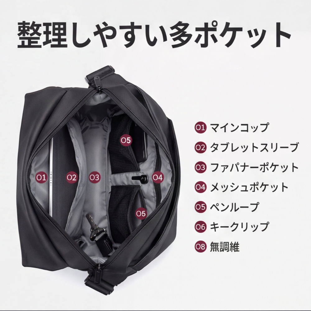 MIYORA™ 大容量メンズスリングバッグ（隠しポケット付き）