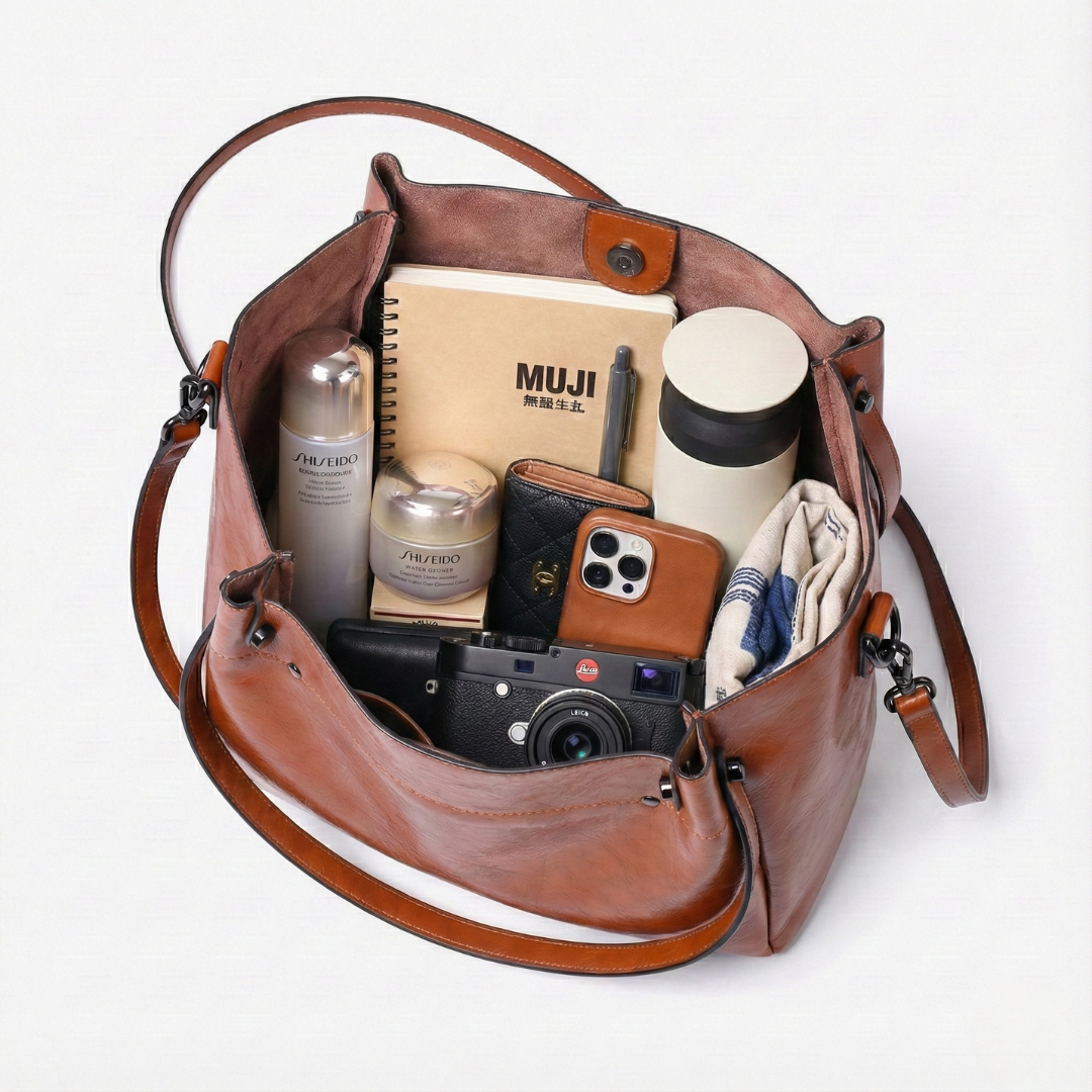 BELLANA™ – 本革クロスボディバケットバッグ