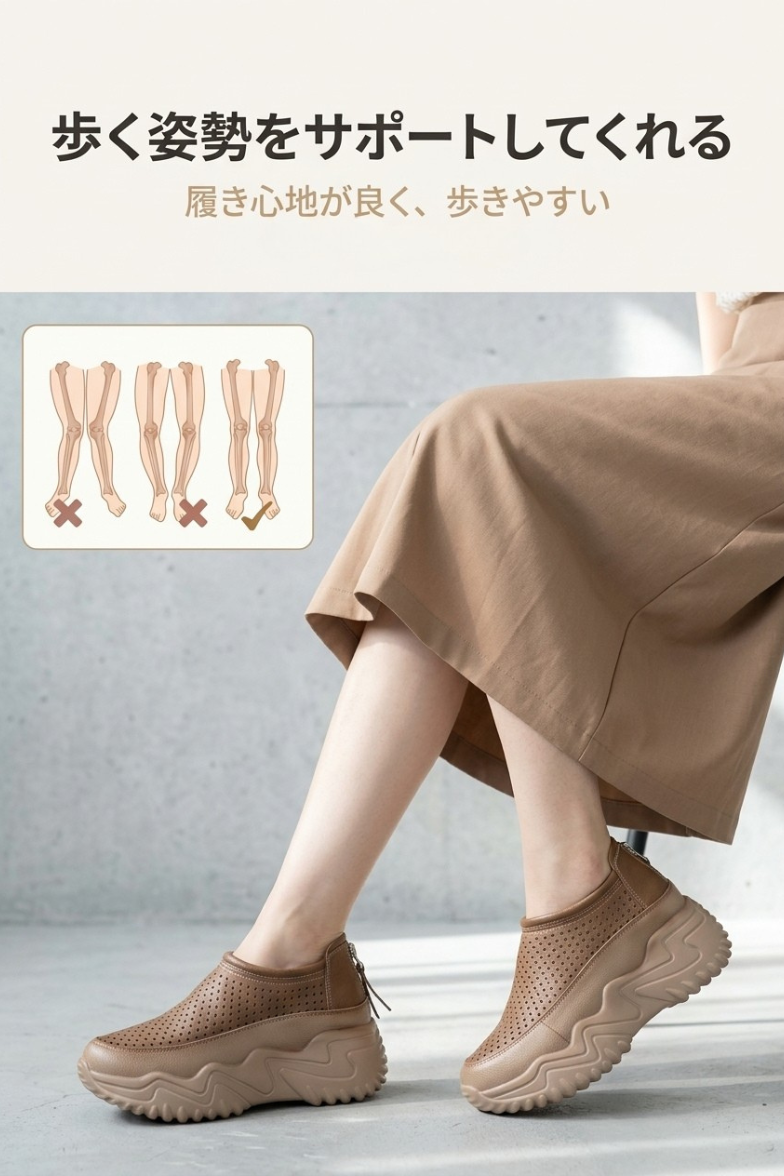 MIYORA™ 疲れにくい厚底スリッポン