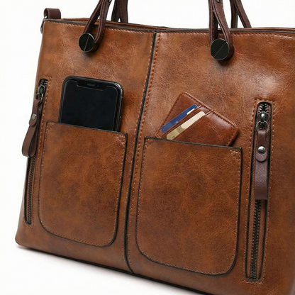 BELLARA™ ヴィンテージ調PUレザーショルダーバッグ