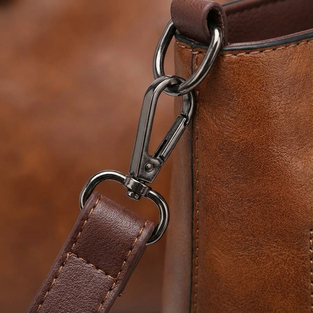 BELLARA™ ヴィンテージ調PUレザーショルダーバッグ