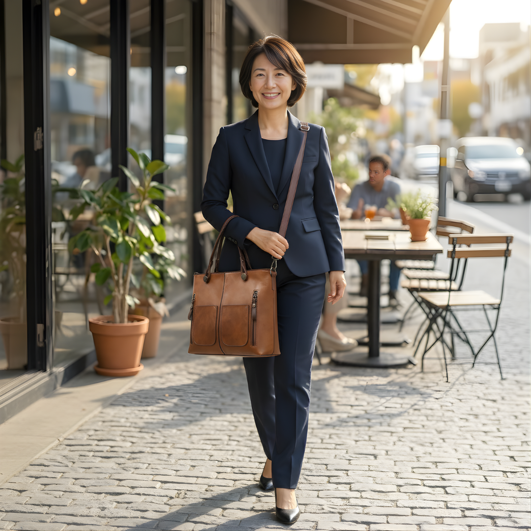 BELLARA™ ヴィンテージ調PUレザーショルダーバッグ