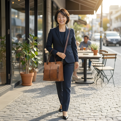 BELLARA™ ヴィンテージ調PUレザーショルダーバッグ