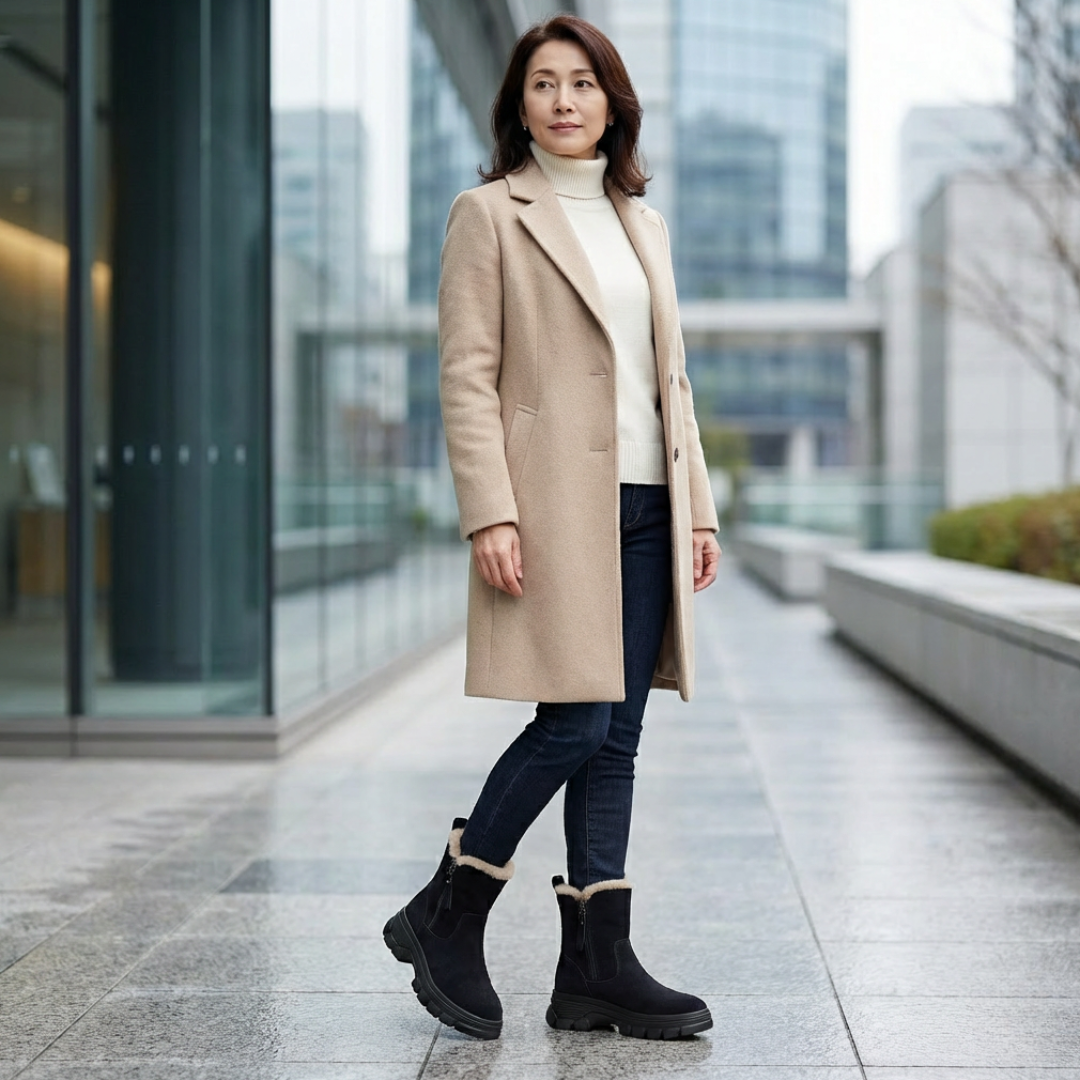 NUKURA™ – 4cm身長アップ ラビットファー アンクルブーツ