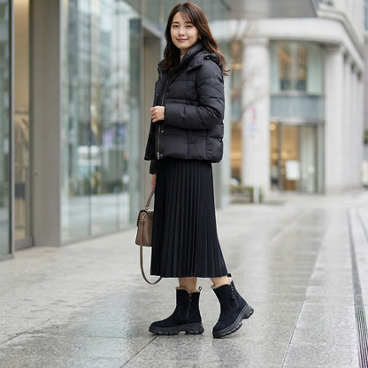 NUKURA™ – 4cm身長アップ ラビットファー アンクルブーツ