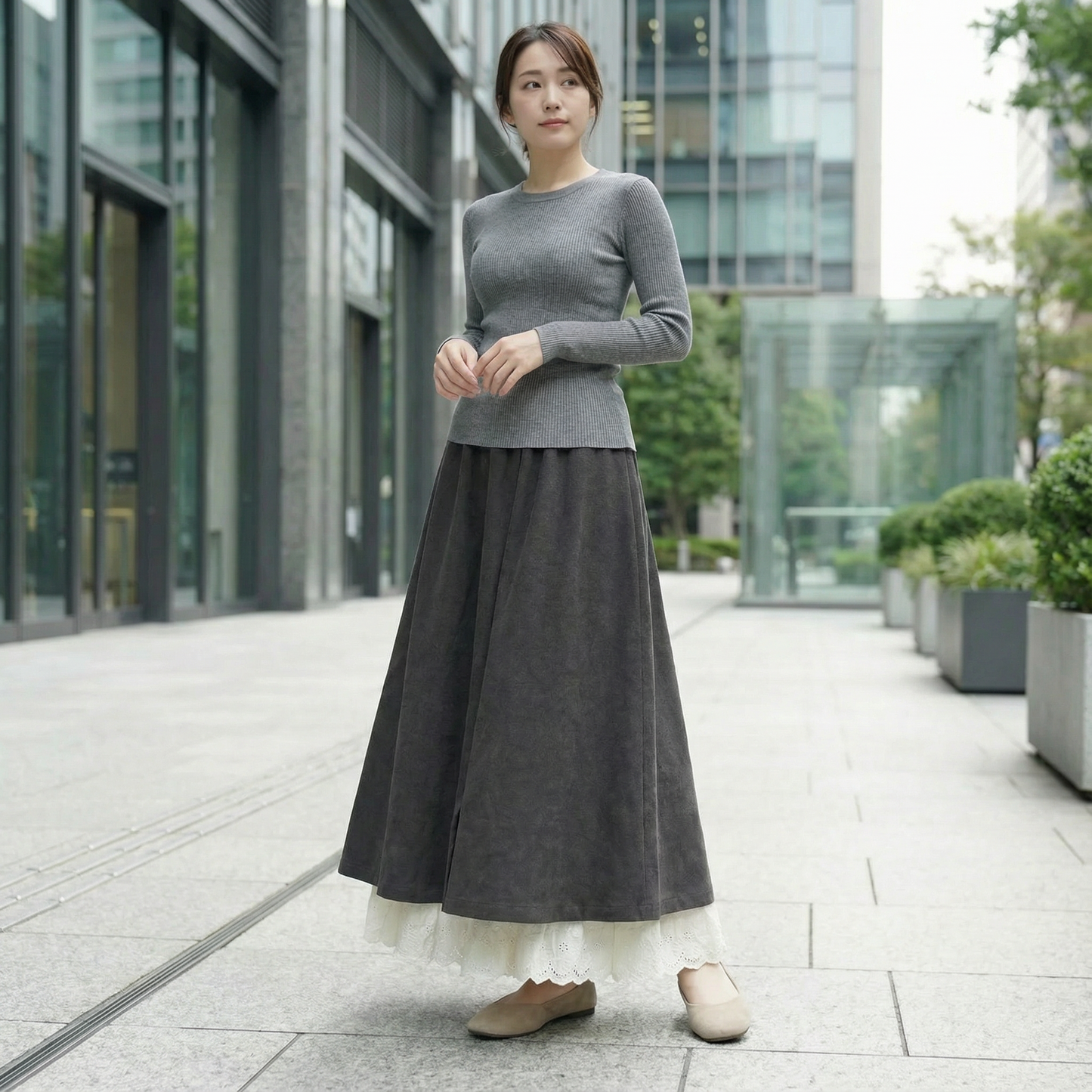 KOKOCHI™ – レース裾付きワイドレッグインナーパンツ