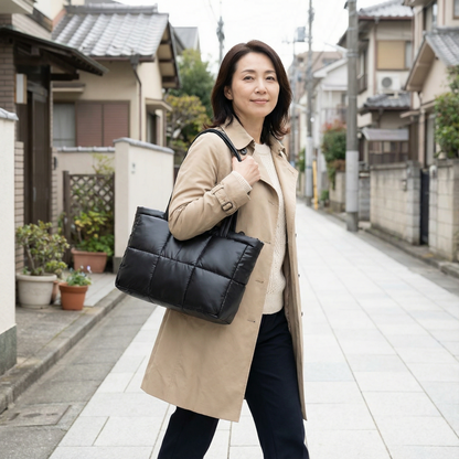 MIYORA™ 軽量キルトトートバッグ（大容量・撥水加工）
