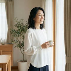 ESSENTA™ – 長袖ラウンドネックトップ