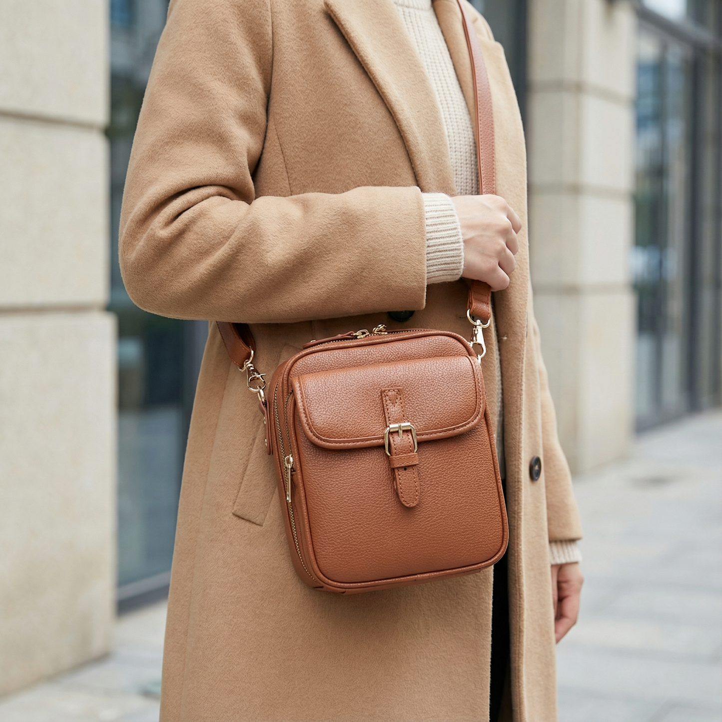 VELETTO™ – ダブルポケット本革オーガナイザーバッグ