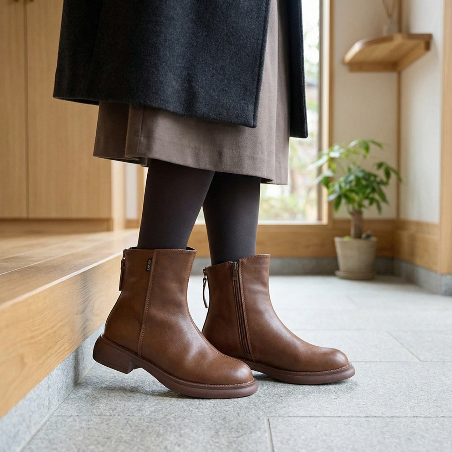 LUNARIA™ – コンフォートヒール本牛革ブーツ