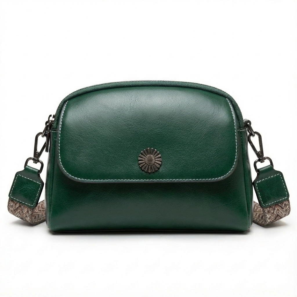 LUNELLE™ – 多機能コンパートメント本革カウハイドレザーショルダーバッグ