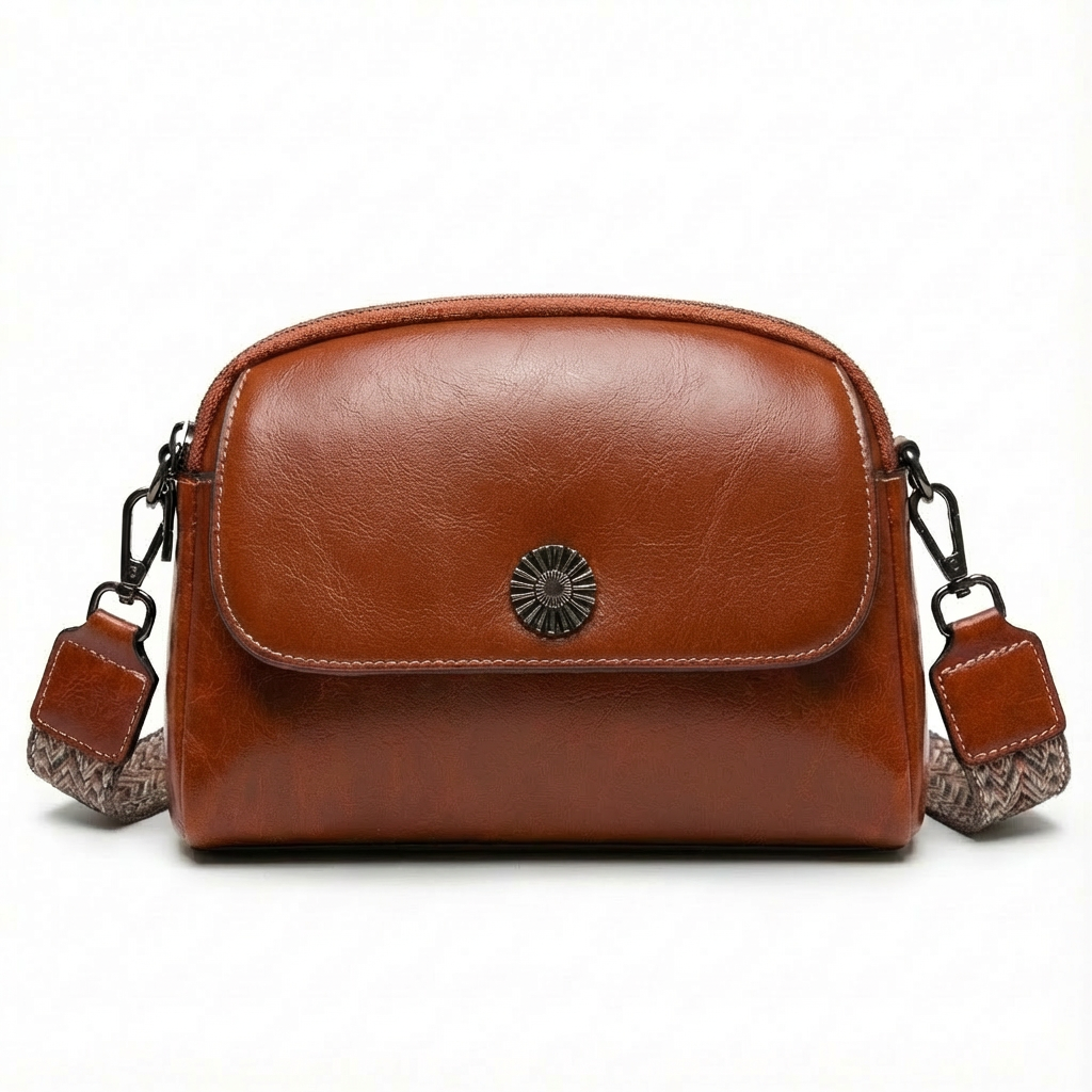 LUNELLE™ – 多機能コンパートメント本革カウハイドレザーショルダーバッグ