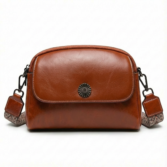 LUNELLE™ – 多機能コンパートメント本革カウハイドレザーショルダーバッグ