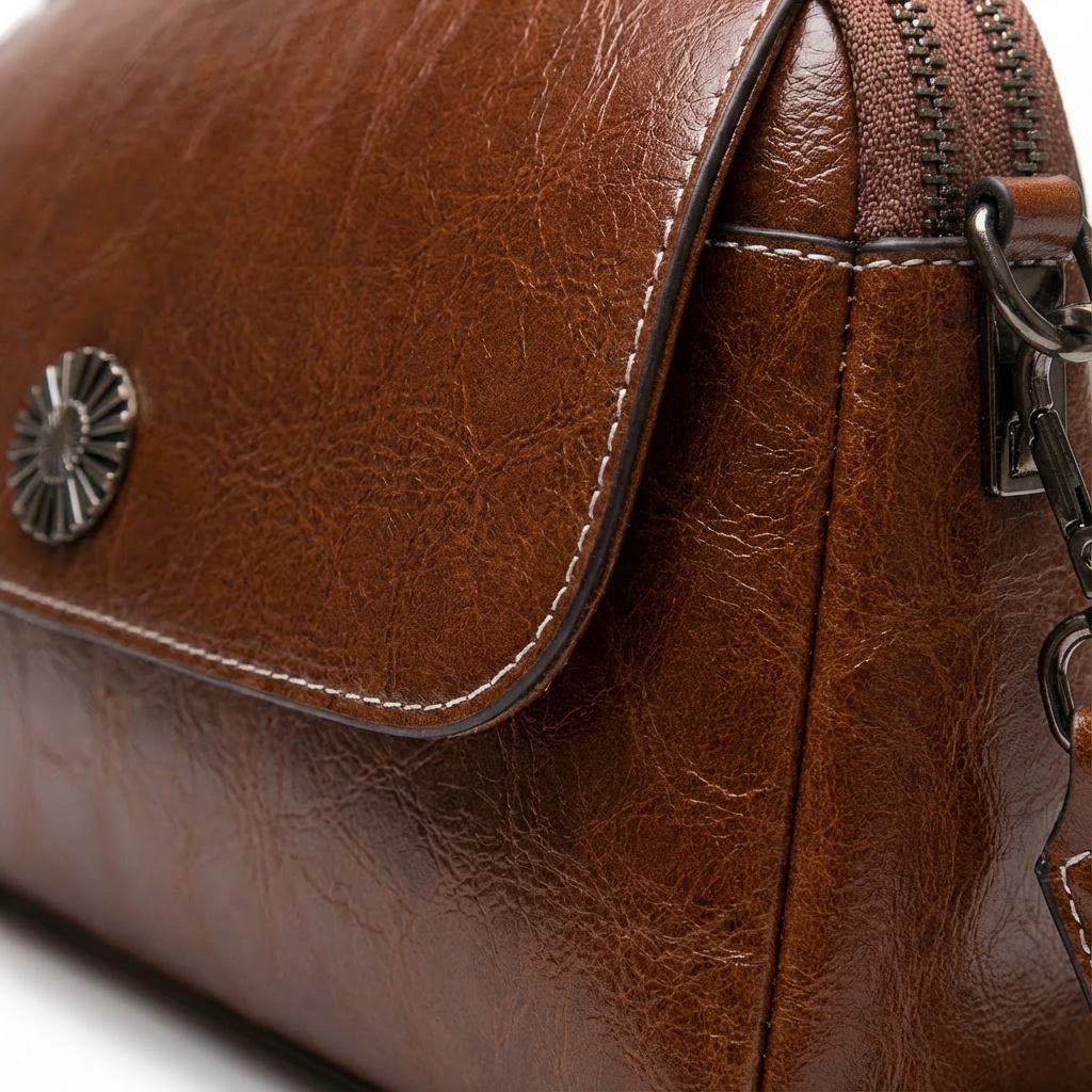 LUNELLE™ – 多機能コンパートメント本革カウハイドレザーショルダーバッグ