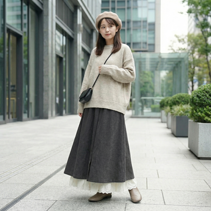 KOKOCHI™ – レース裾付きワイドレッグインナーパンツ