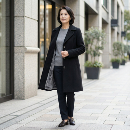 SILHOUETTA™ – ポリエステル繊維裏起毛スリムトレンチコート