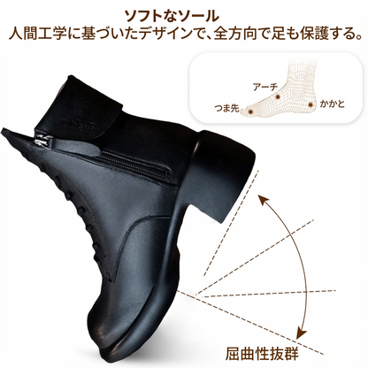 ALTEZZA™ – レトロ調 裏起毛ブーツ 5cm身長アップ