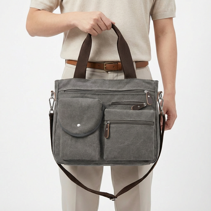 CIVELA™ – マルチポケット キャンバス メッセンジャーバッグ
