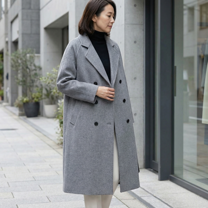 CASCARA™ – 洗練ダブルレイヤーウールコート