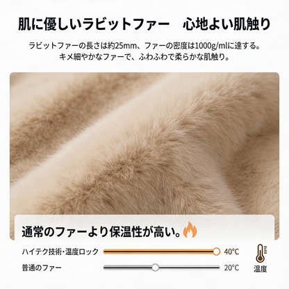 NUKURA™ – 4cm身長アップ ラビットファー スエード アンクルブーツ
