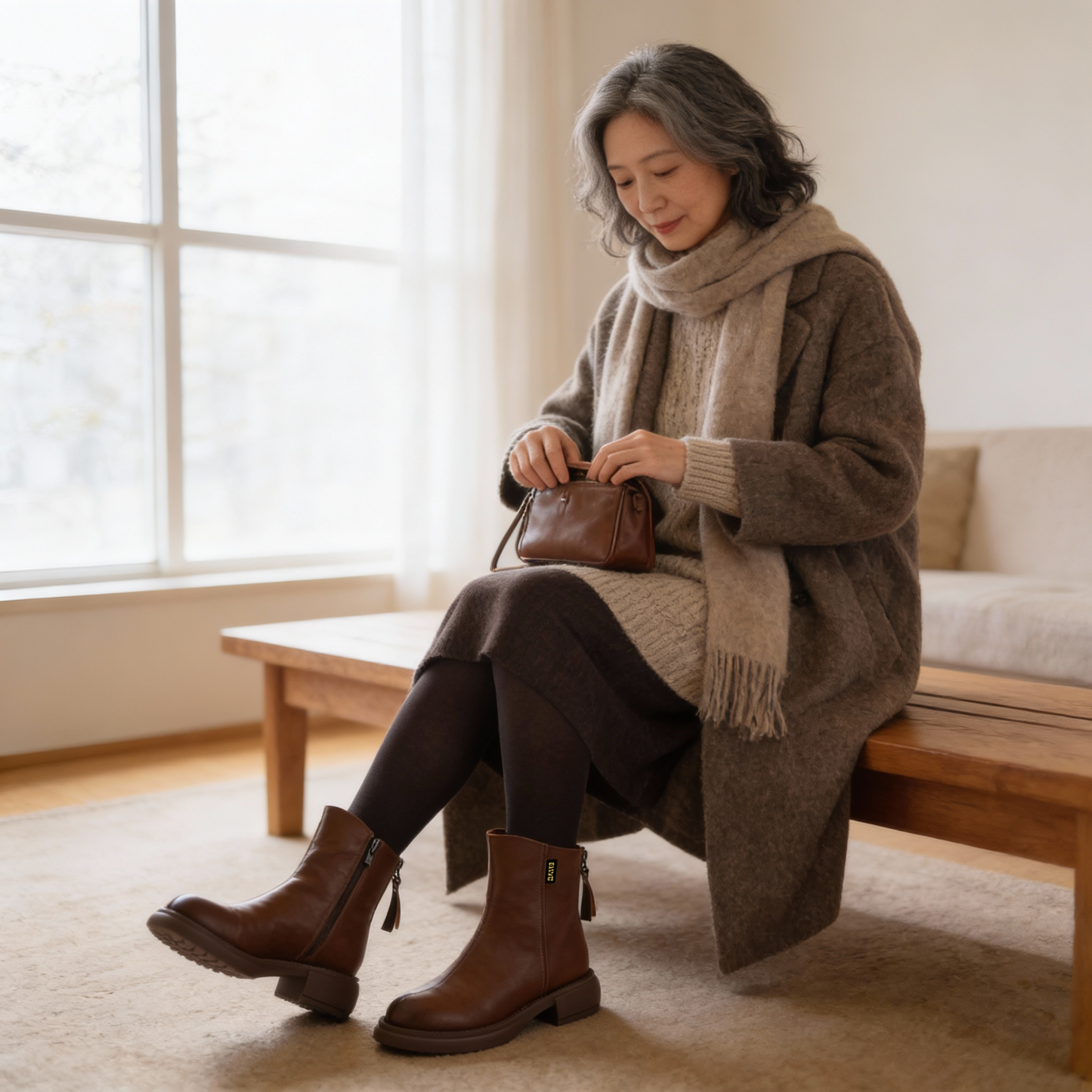 LUNARIA™ – コンフォートヒール本牛革ブーツ