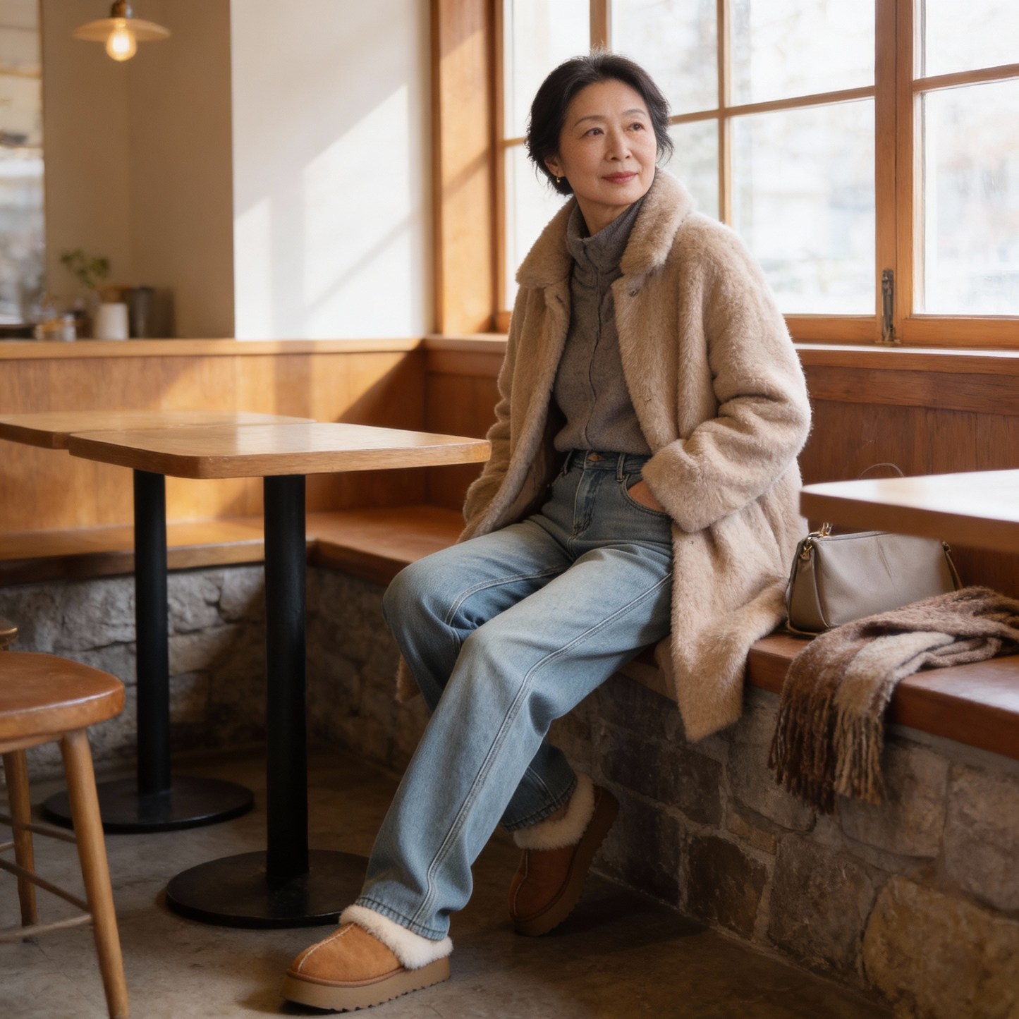 DENORA™ – 裏起毛ストレートデニムパンツ