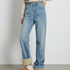 DENORA™ – 裏起毛ストレートデニムパンツ